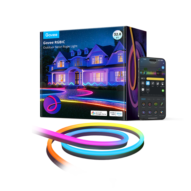 Govee RGBIC Outdoor Neon Rope Light (10m)