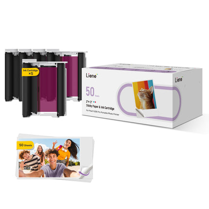 Liene Pearl N200 Pro 2*3'' Paper 50 Sheets+5 Ink Cartridges