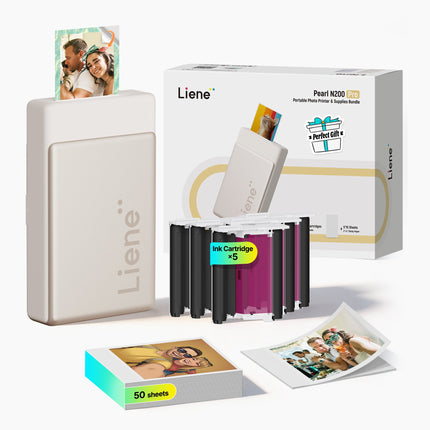 Liene Pearl N200 Pro 2*3'' Photo Printer-Gold +50 Papers