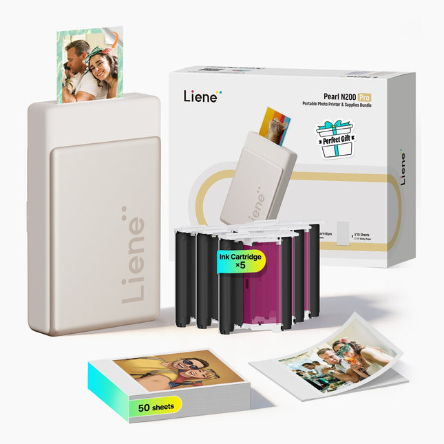 Liene Pearl N200 Pro 2*3'' Photo Printer-Gold +50 Papers