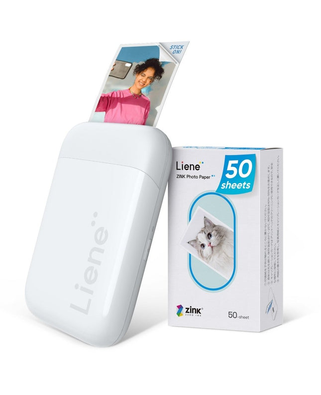 Liene Pearl 2*3'' Photo Printer-White (50 Zink Photo Papers)