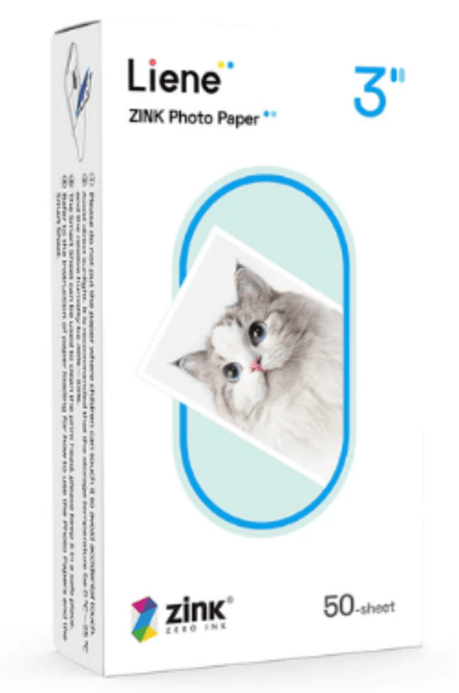 Liene Pearl Zink 2*3'' Adhesive Photo Paper-50 Sheets-Color