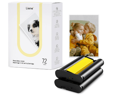 Liene Photo Sticker Cutter Paper 4*6'' - 72 Sheets & 1 Ink